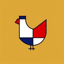 Rooster In The Form Of The Flag Of France. Vector Illustration Generative Ai