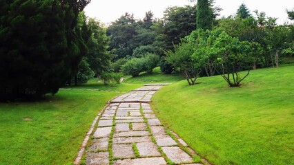 Wall Mural - 4k outdoor city garden greening environment street view