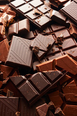 Wall Mural - Broken chocolate bar texture background