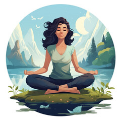 Sticker - meditation in the lotus position