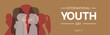 © Ranimi - International Youth Day banner design with colorful silhouette of a group of youth. Vector illustration