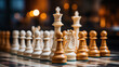 © redflower - Closeup chess pieces on a chessboard