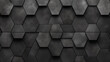© oldwar - Abstract seamless dark black gray grey anthracite concrete cement stone tile wall made of hexagonal geometric hexagon print texture background banner panorama, Generative Ai