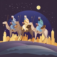 Illustration of Epiphany.A Christian festival.illustration