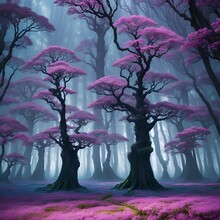 Whimsical Dreamscape: Towering Trees 