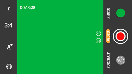 green screen video recording in mobile camera interface illustration