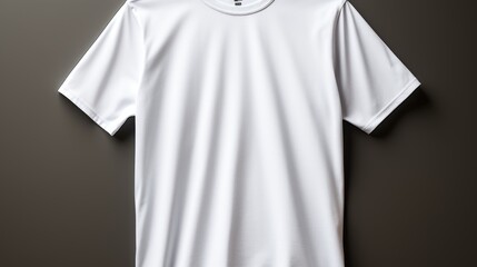 Sticker - A white t - shirt hanging on a hanger. Generative AI image.