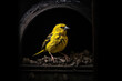 Illustration of a canary in a coal mine. Generative AI.