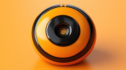 Poster - An orange and black object on an orange background. Generative AI image.