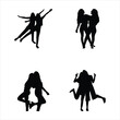 best friends pose silhouettes