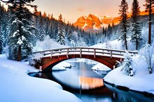 Winter Covered Bridge Free Stock Photo - Public Domain Pictures