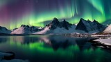Fototapeta Londyn - A breathtaking display of the Northern Lights dancing across the night sky AI generated