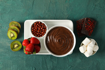 Wall Mural - Concept of tasty sweet food - chocolate fondue