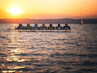 Wall Mural - Amazing sunset at lake Balaton, Hungary