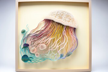 Wall Mural - Jellyfish on a white background with space for text