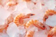 © OleksandrZastrozhnov - Large shrimp on ice chips and cubes background.