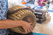 close-up of hands playing a drum for meditation to chant mantras
