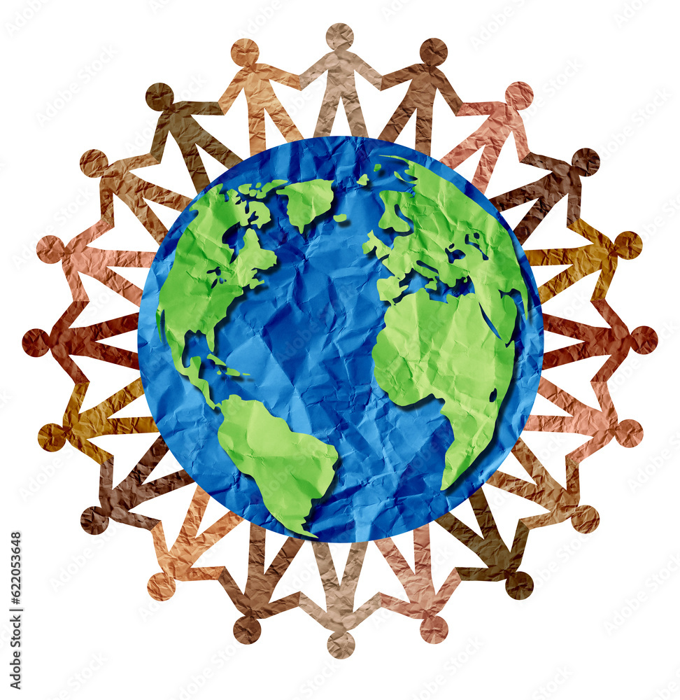 Global Unity and World diversity or earth day and international culture ...