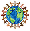 © freshidea - Global Unity and World diversity or earth day and international culture as a concept of diversity and crowd cooperation symbol as international diverse people holding hands together for the planet ear