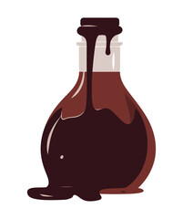 Sticker - Vector illustration of a drinking liquid chocolate