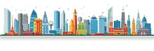 Singapore City Panorama, Urban Landscape. Business Travel And Travelling Of Landmarks. Illustration, Web Background. Buildings Silhouette - Generative AI