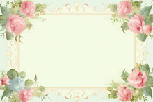 Blank Vintage Floral Paper Background For Printable Digital Paper, Art Stationery And Greeting Card Illustration