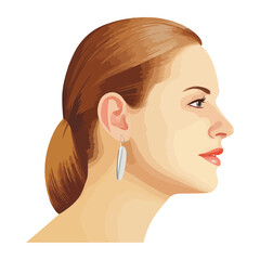 Canvas Print - Beautiful young woman with elegant earring