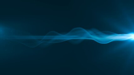Wall Mural - beautiful abstract wavy lines technology backdrop blue digital particles effect as corporate concept