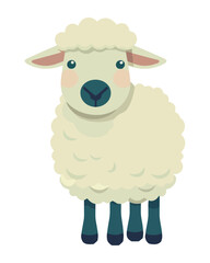 Poster - Cute cartoon lamb standing animal