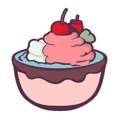 Poster - delicious ice cream in bowl