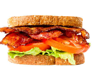 Wall Mural - close up of juicy bacon lettuce and tomato sandwich