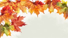 Autumn Background In A Watercolor Style, Generative AI