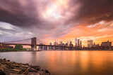 Fototapeta  - New York City skyline at dusk.