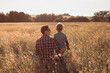 © kieferpix - Happy father son moment bonding in nature field celebrating love and togetherness.