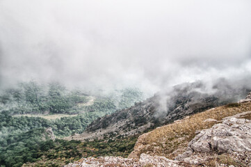 Canvas Print - picturesque rocky high mountains in Crimea. Ukraine. Russia