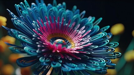 Wall Mural - Fantasy surreal flower. Fictional flower. Extraterrestrial flowers. Generative AI