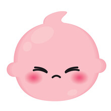 Isolated Colored Cute Annoyed Baby Emoji Icon Vector