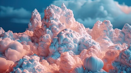 Wall Mural - Landscape with cotton candy. Generative AI