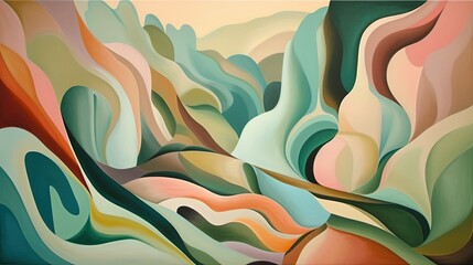Abstract surreal pattern In style of vector illustration. Generative AI