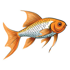 Sticker - Nautical Elegance: Delicate 2D Illustration Showcasing a Fish Platy