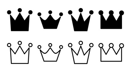 Wall Mural - Crown icon set illustration. crown sign and symbol