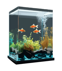 Wall Mural - Goldfish swimming in underwater illustration vector