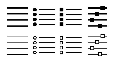 Menu Icon set illustration. web menu sign and symbol. hamburger menu symbol