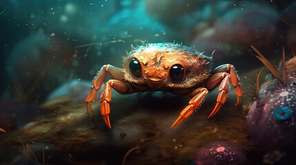 Wall Mural - Magical crab creature. Generative AI