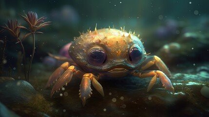 Wall Mural - Magical crab creature. Generative AI