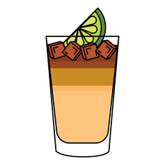 Wall Mural - Isolated colored tropical cocktail sketch icon Vector