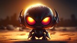Fototapeta Kosmos - Sun black vampire little creature. Cartoon character. Generative AI