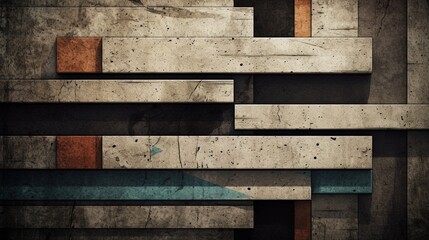 Abstract lines pattern in style of cubism. Generative AI