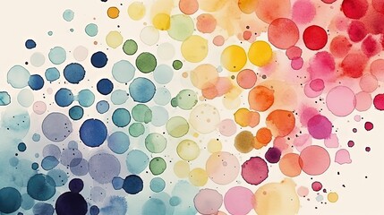 Multicolored dot pattern in style of watercolor illustration. Generative AI