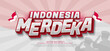 Indonesia merdeka background with text effect 3d style